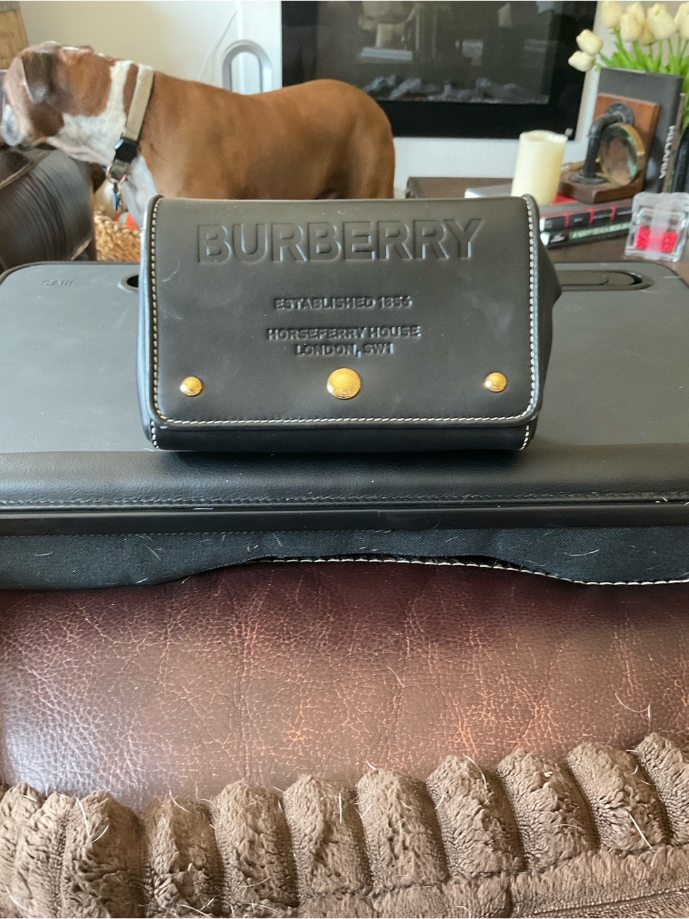 Genuine Burberry Black Leather Hackberry Small